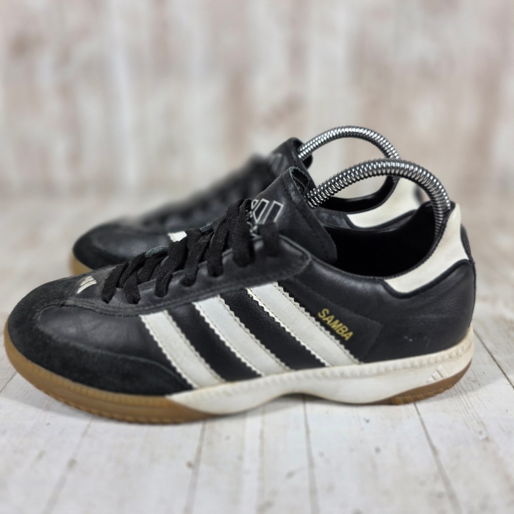 Adidas Samba Millennium Black White Gum Leather Sneakers 08509 Womens 8.5 Mens 7
